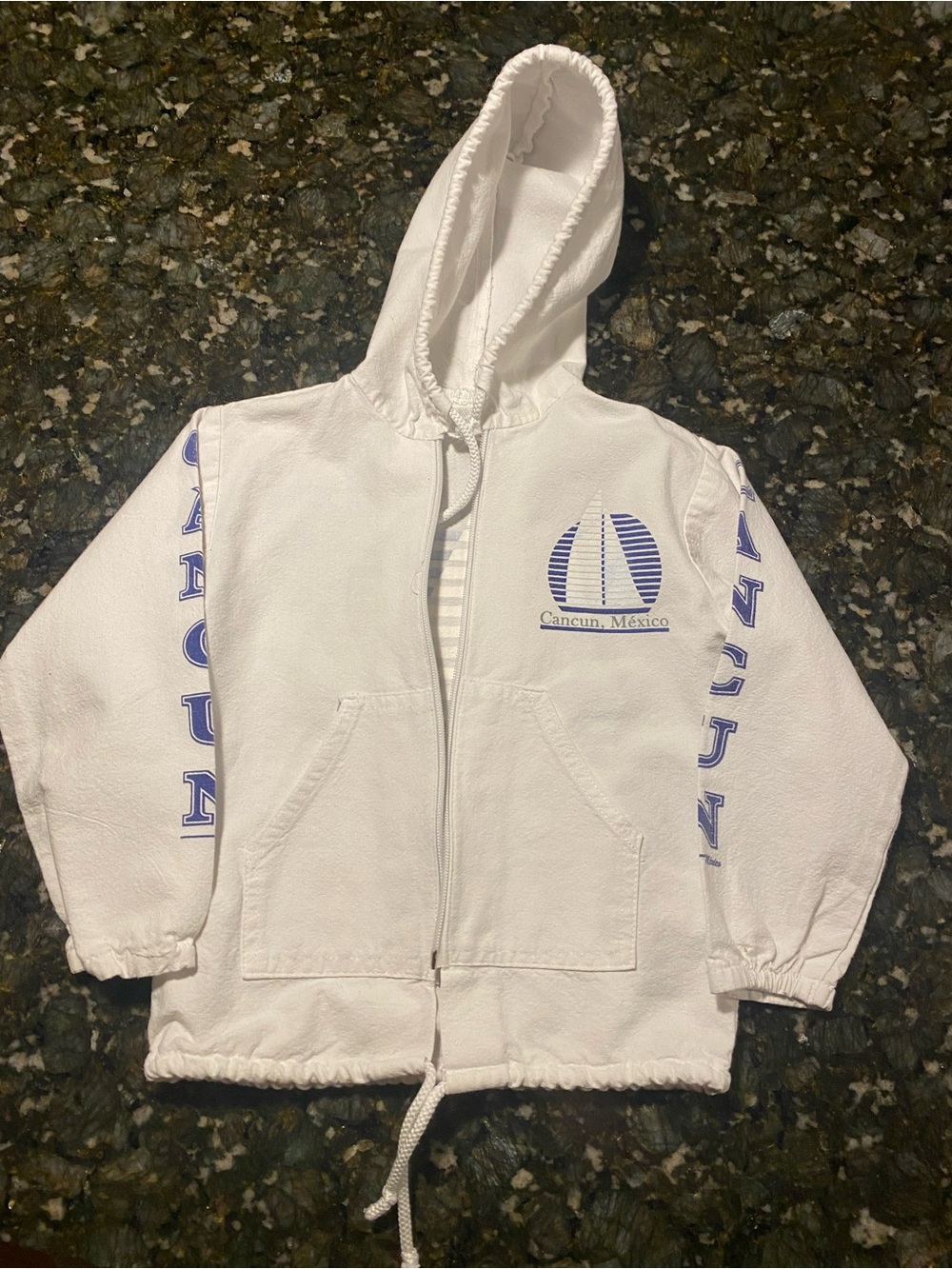 Kids thick cotton White windbreaker 4T Hooded Zip Jacket